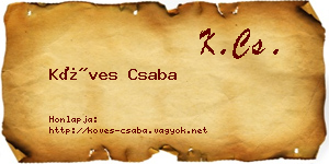 Köves Csaba névjegykártya