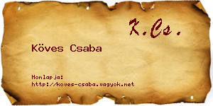 Köves Csaba névjegykártya